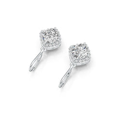 Sterling Silver Semi Mount Earrings Setting Cushion CU 8X8mm DHJ