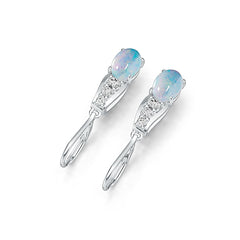 Sterling Silver Semi Mount Earrings Setting Oval OV 8X6mm Dangle Cabochon Syzjewelry