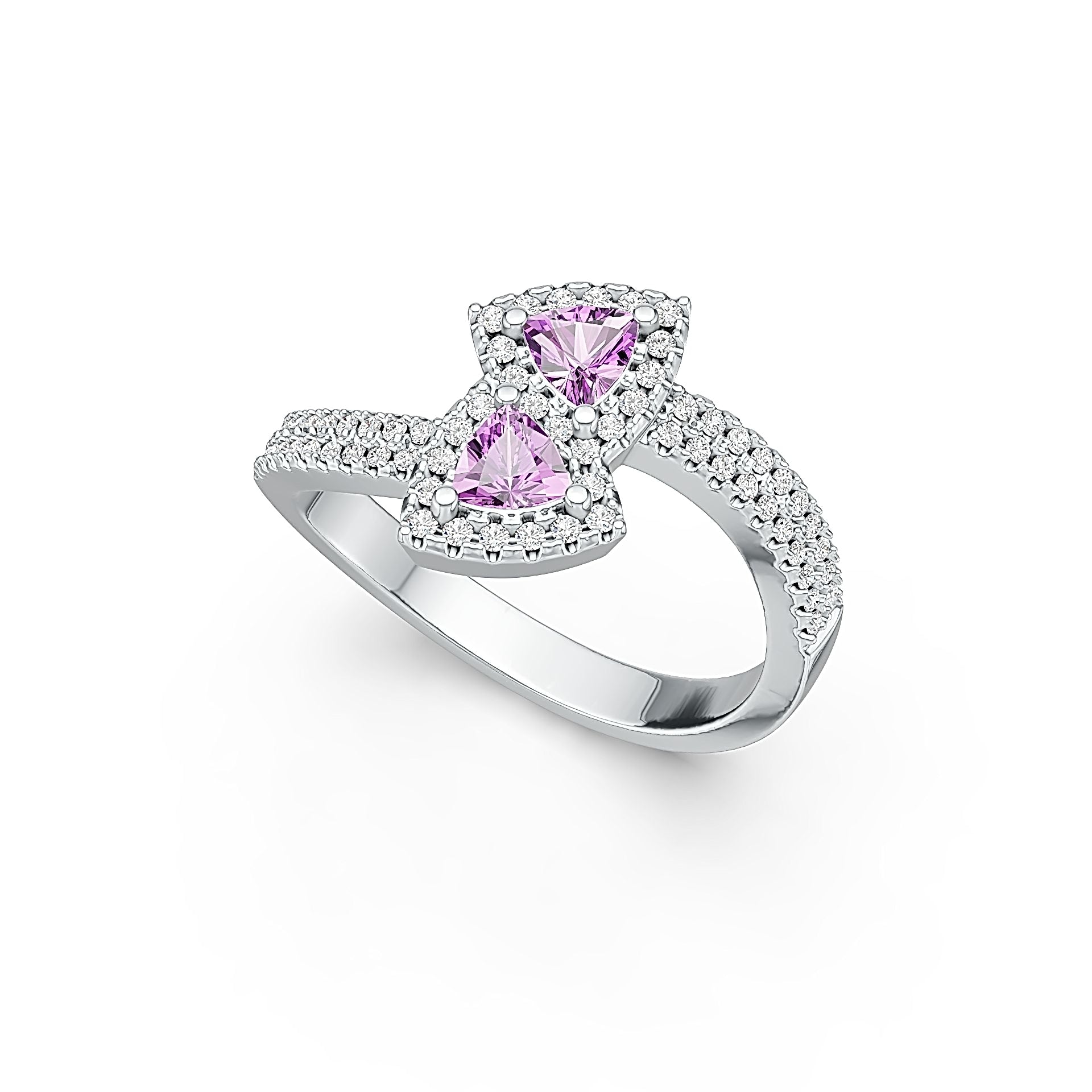 Sterling Silver Semi Mount Ring Setting Trillion TL 4X4mm DHJ