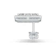 14K Gold Semi Mount Earrings Setting Princess SQ 3X3mm with Diamond Accent DHJ
