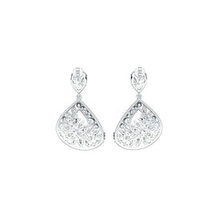 10K Gold Semi Mount Earrings Setting Pear PE 5X3mm Moissanite Accent DHJ
