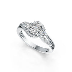 Sterling Silver Semi Mount Ring Setting Oval OV 7X5mm 3 Stones Bypass Ring DHJ