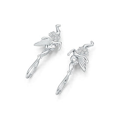 Sterling Silver Semi Mount Earrings Setting Round RD 1.5mm Angel Earrings DHJ