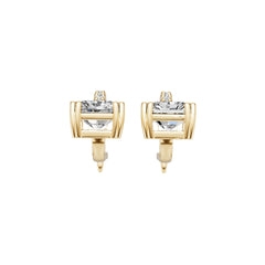 10K Gold Semi Mount Earrings Setting Emerald Em 5x7mm Moissanite Accent Syz Jewelry