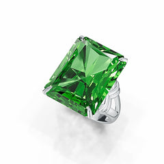 Sterling Silver Semi Mount Ring Setting Emerald OCT 20X15mm Cocktail Ring Art Nouveau DHJ