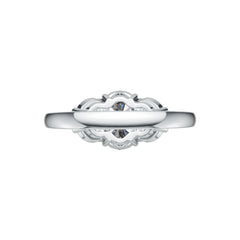 Platinum Semi Mount Ring Setting Oval OV 8X10mm Diamond Accent DHJ