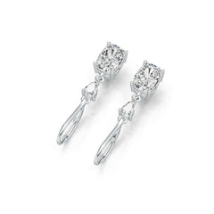 18K Gold Semi Mount Earrings Setting Cushion CU 8X6mm PE 5X3mm DHJ