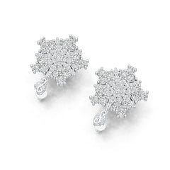 10K Gold Semi Mount Earrings Setting Oval OV 4X3mm Moissanite Accent DHJ