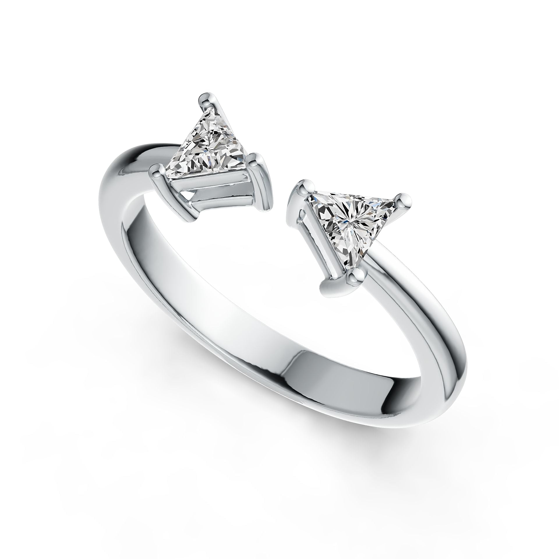 Sterling Silver Semi Mount Ring Setting Trillion TR 4X4mm DHJ
