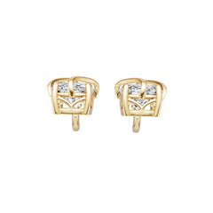 18K Gold Semi Mount Earrings Setting Cushion Cu 5x8mm Diamond Accent Syz Jewelry