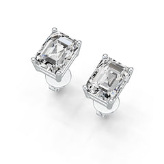 Sterling Silver Semi Mount Earrings Setting Emerald OCT 8X6mm DHJ