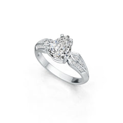 Sterling Silver Semi Mount Ring Setting Pear PE 10X8mm DHJ