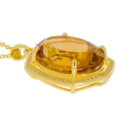 10K Gold Semi Mount Pendant Setting Oval OV 20X15mm Halo Moissanite Accent Syzjewelry