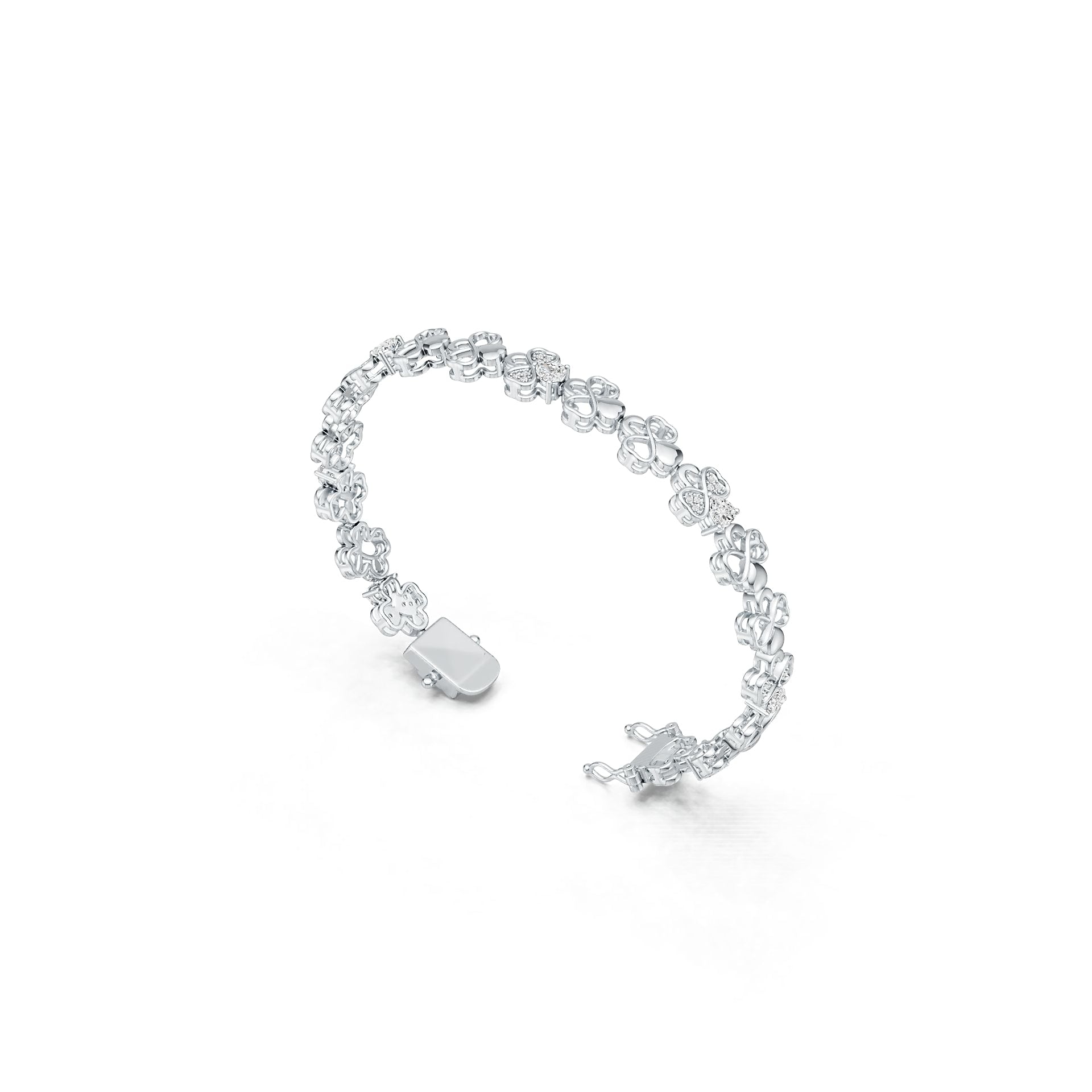 Sterling Silver Semi Mount Bracelet Setting Heart HT 4X4mm DHJ