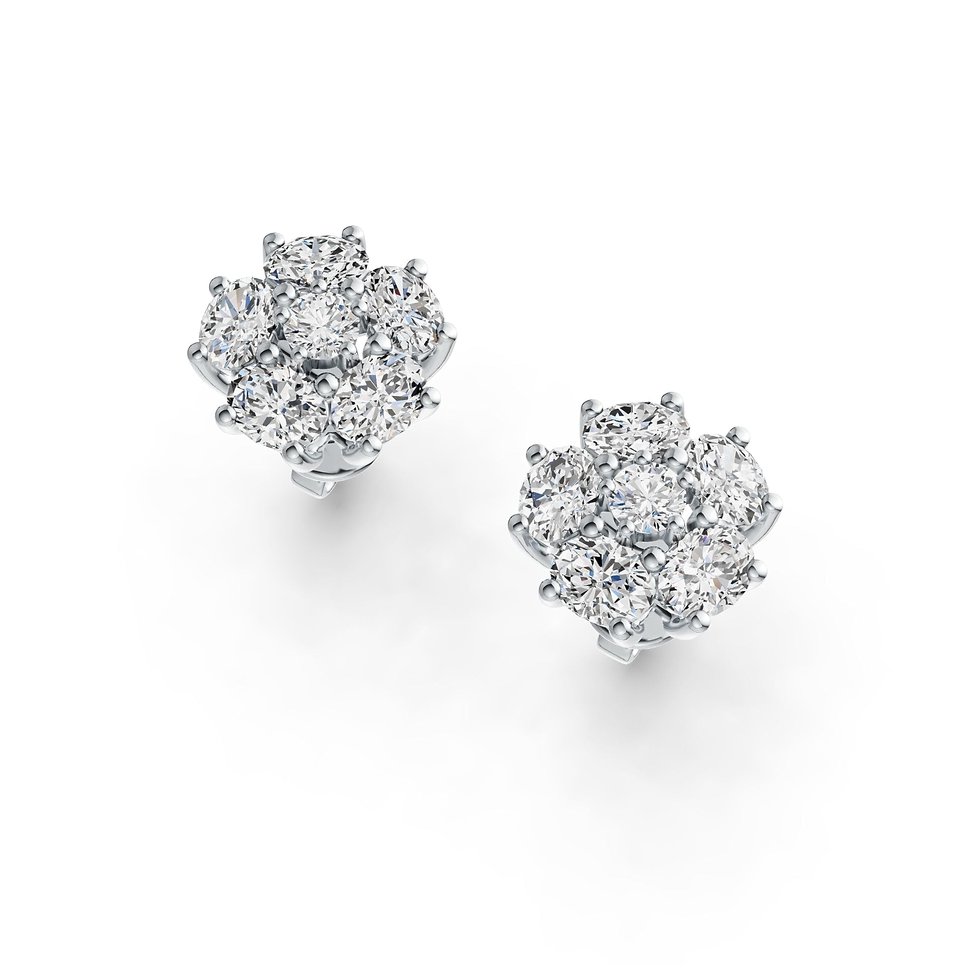 Sterling Silver Semi Mount Earrings Setting Oval OV 4X3mm RD 3x3mm DHJ