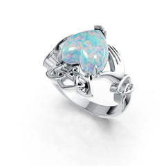 Sterling Silver Semi Mount Ring Setting Heart HT 10X10mm Celtic Knot Claddagh Ring Cabochon DHJ