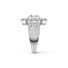 Platinum Semi Mount Ring Setting Oval OV 8X6mm Diamond Accent DHJ