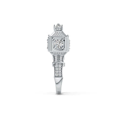 14K Gold Semi Mount Ring Setting Round RD 5x5mm SQ 4x4mm Diamond Accent DHJ