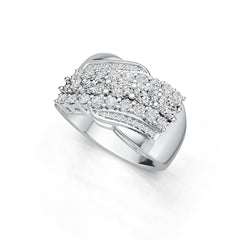 Sterling Silver Semi Mount Ring Setting Oval OV 4X3mm with White Topaz DHJ