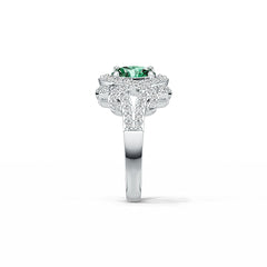18K Gold Semi Mount Ring Setting Oval OV 8X6mm Diamond Accent DHJ