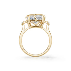 18K Gold Semi Mount Ring Setting Cushion Cu 5x12mm Diamond Accent Syz Jewelry
