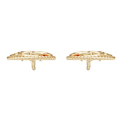 14K Gold Semi Mount Earrings Setting Round Ro 6x6mm Syz Jewelry