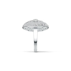 10K Gold Cluster Cocktail Ring with White Topaz or Moissanite Moissanite Accent DHJ