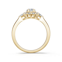 10K Gold Semi Mount Ring Setting Round Ro 5x3mm Moissanite Accent Syz Jewelry
