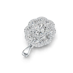 Sterling Silver Semi Mount Pendant Setting Oval OV 7X5mm with White Topaz DHJ