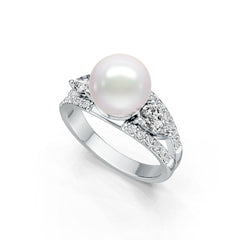 Sterling Silver Semi Mount Ring Setting Round RD 9.5mm DHJ