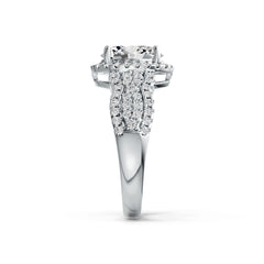 Platinum Semi Mount Ring Setting Oval OV 9X7mm Diamond Accent DHJ