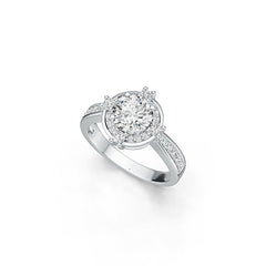 Sterling Silver Semi Mount Ring Setting Round RD 7x7mm Halo - Syzjewelry