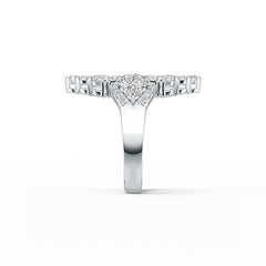 Platinum Semi Mount Ring Setting Oval OV 5X3mm PE 5X3mm Diamond Accent DHJ