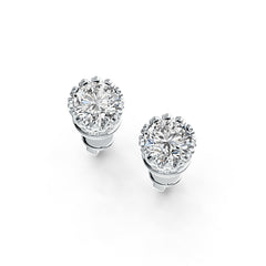 Sterling Silver Semi Mount Earrings Setting Round RD 6x6mm Stud