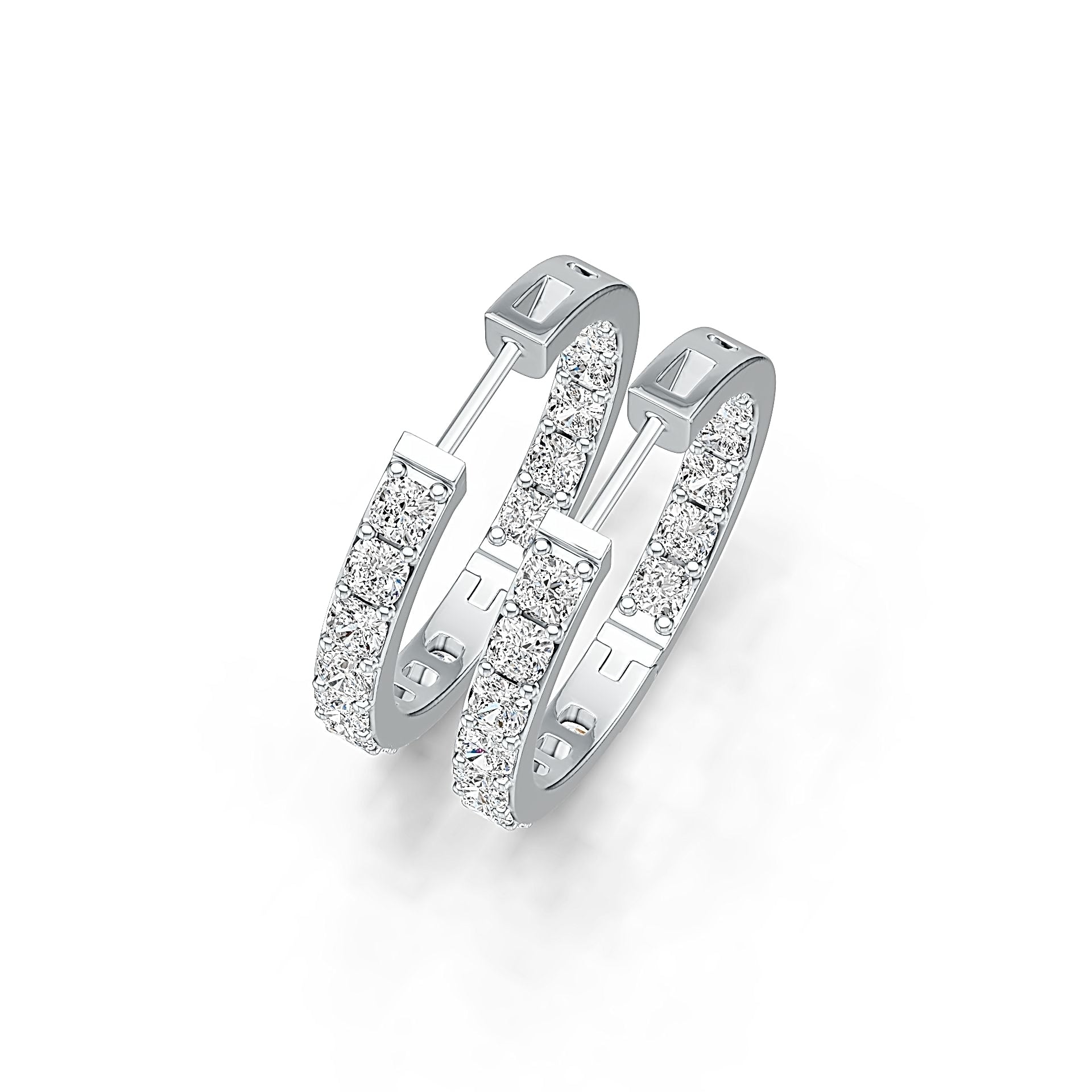 Sterling Silver Semi Mount Earrings Setting Cushion CU 3X3mm DHJ