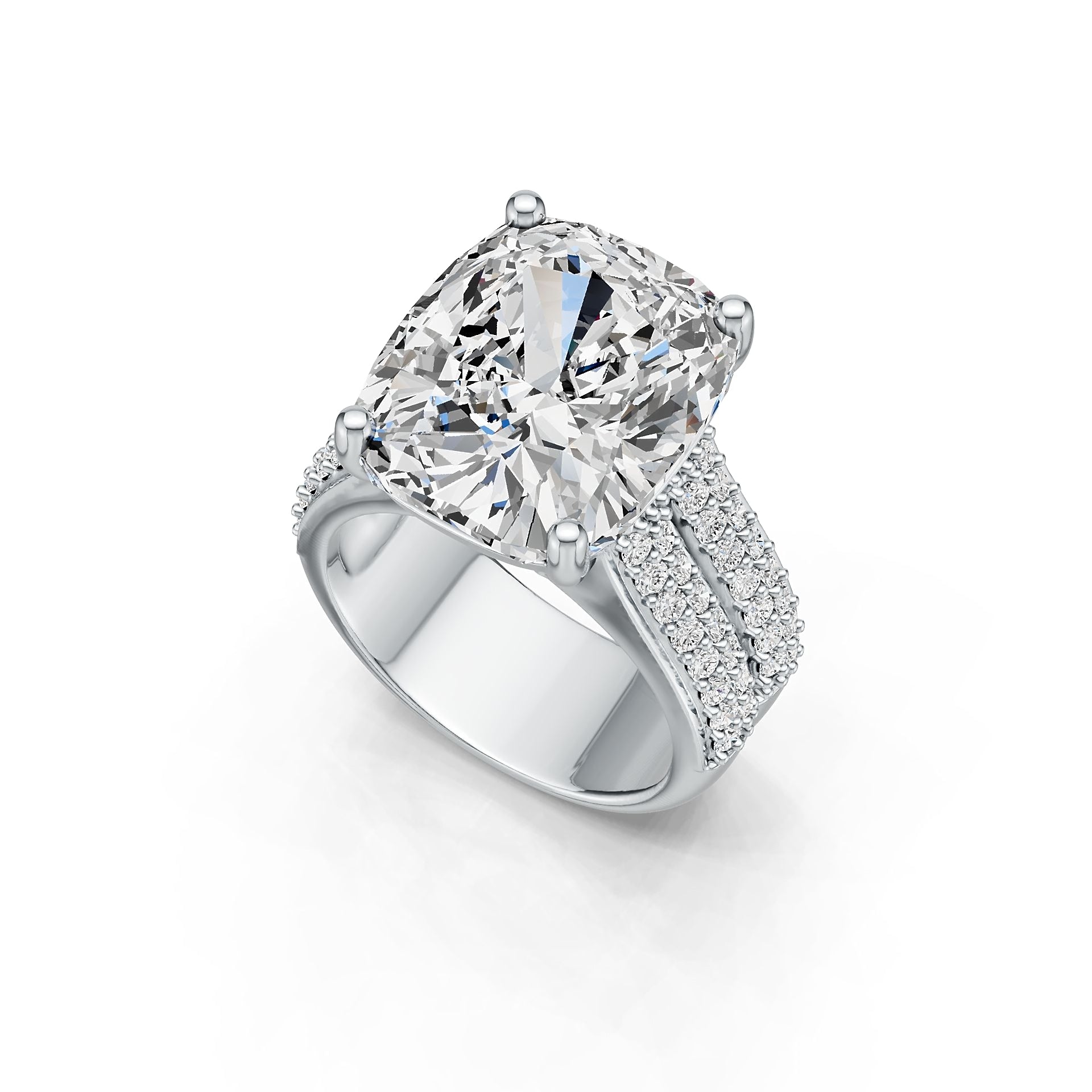 Sterling Silver Semi Mount Ring Setting Cushion CU 14X12mm DHJ