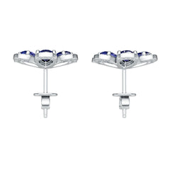 Sterling Silver Semi Mount Earrings Setting Round Ro 6x4mm Syz Jewelry
