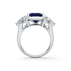 Platinum Semi Mount Ring Setting Cushion Cu 14x10mm Syz Jewelry