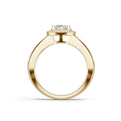 18K Gold Semi Mount Ring Setting Oval Ov 9x7mm Diamond Accent Syz Jewelry