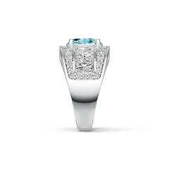 Platinum Semi Mount Ring Setting Oval OV 10x8mm Emerald OCT 5x3mm Diamond Accent DHJ