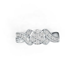 10K Gold Semi Mount Ring Setting Round RD 3x3mm Moissanite Accent DHJ