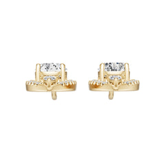 Sterling Silver Semi Mount Earrings Setting Round Ro 5x9mm Syz Jewelry