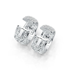 Sterling Silver Semi Mount Earrings Setting Round RD 2x2mm DHJ