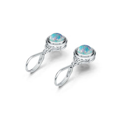 Sterling Silver Semi Mount Earrings Setting Round RD 6x6mm Cabochon DHJ