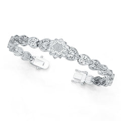 Platinum Semi Mount Bracelet Setting Round Ro 6x6mm Syz Jewelry