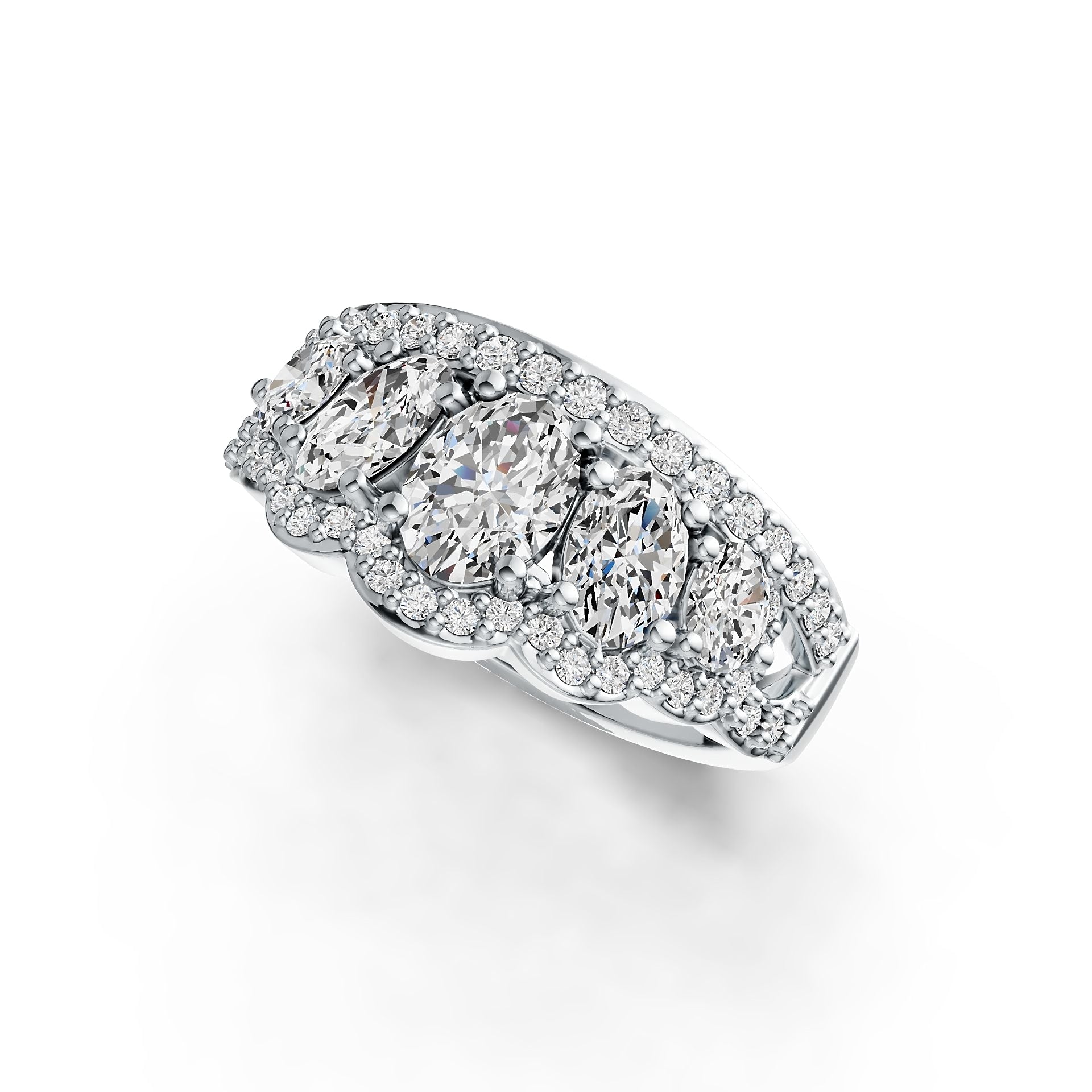Sterling Silver Semi Mount Ring Setting Oval OV 7X5mm OV 6X4mm OV 4X3mm Tiara Theme DHJ
