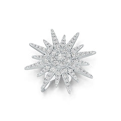Platinum Pendant Starburst Theme with or Moissanite Diamond Accent DHJ