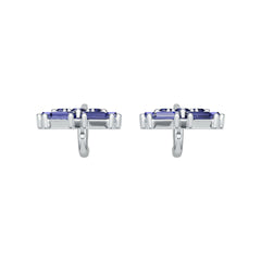 Platinum Semi Mount Earrings Setting Round Ro 4x2mm Syz Jewelry