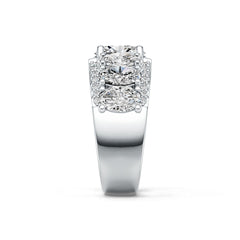 14K Gold Semi Mount Ring Setting Oval OV 8X6mm OV 6X4mm Diamond Accent DHJ