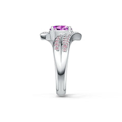 14K Gold Semi Mount Ring Setting Oval OV 8x6mm Diamond Accent Syzjewelry